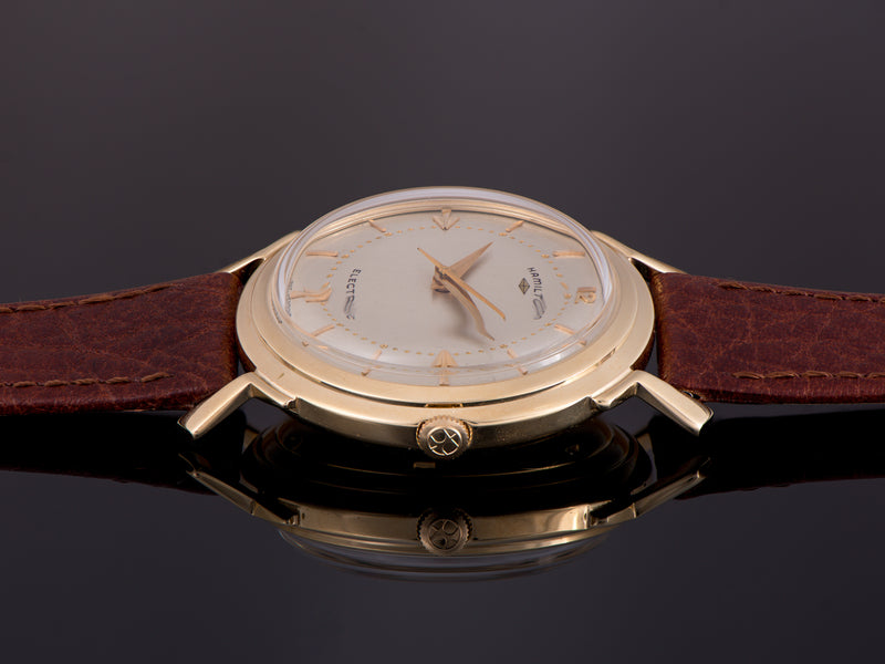 Hamilton Electric Van Horn 14K Gold Silver Dial Watch