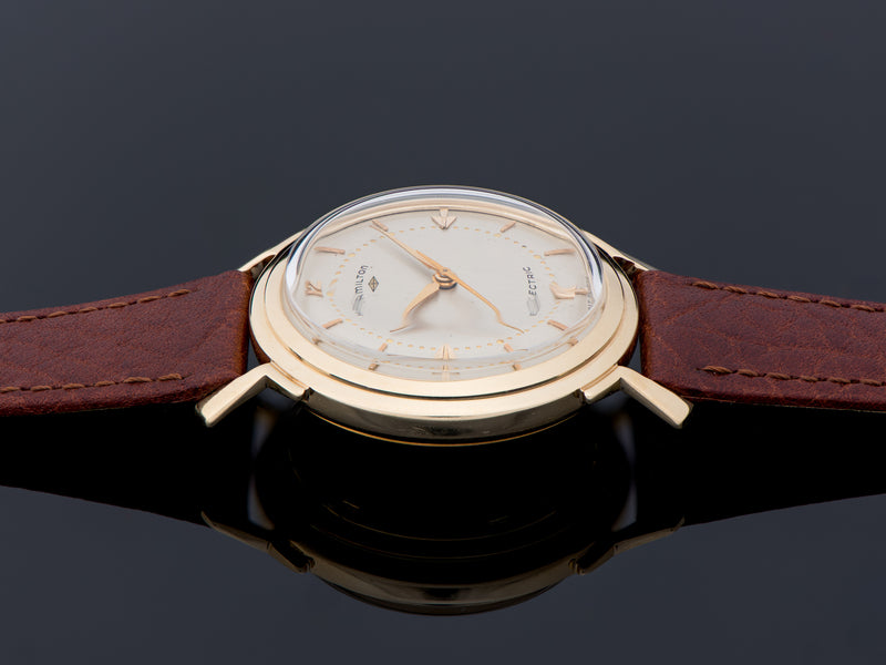 Hamilton Electric Van Horn 14K Gold Silver Dial Watch