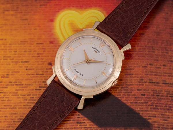 Hamilton Electric Van Horn 14K Gold Silver Dial Watch