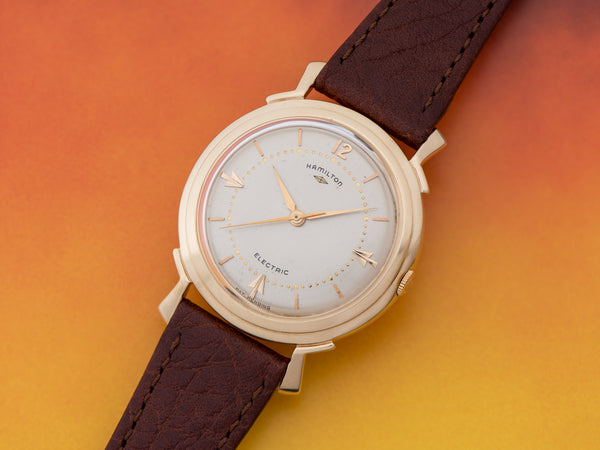 Hamilton Electric Van Horn 14K Gold Silver Dial Watch