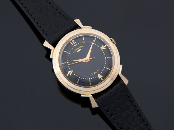 Hamilton Electric Van Horn Watch 14K Original Black Dial
