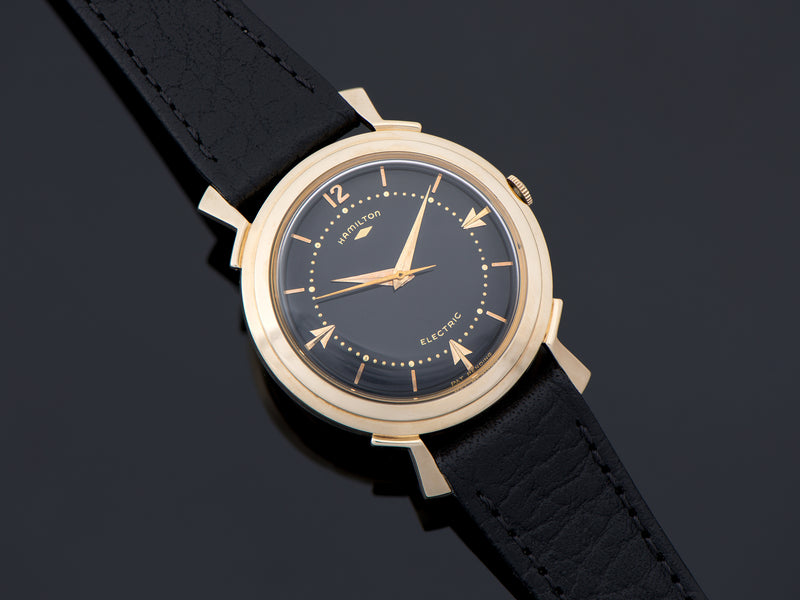 Hamilton Electric Van Horn Watch 14K Original Black Dial