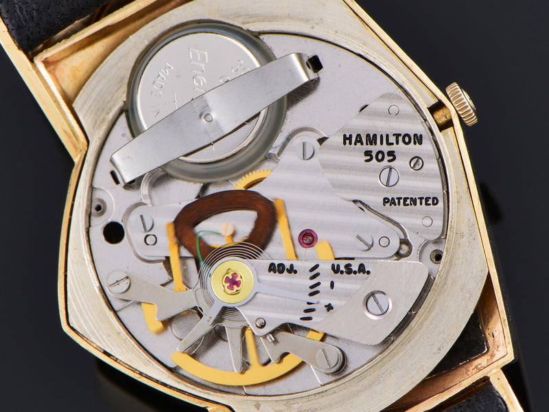 Hamilton Electric Ventura 14K Gold Black Dial 505 Electric Movement