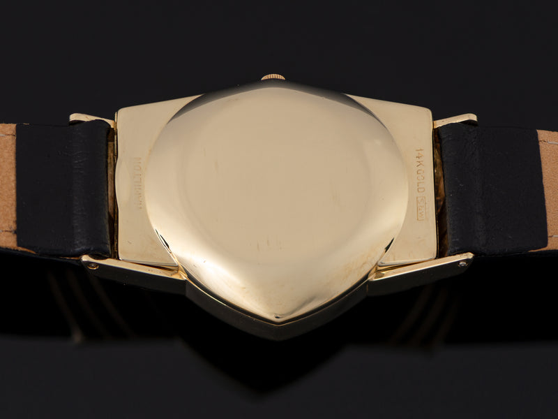 Hamilton Electric Ventura 14K Gold Black Dial Watch Case Back