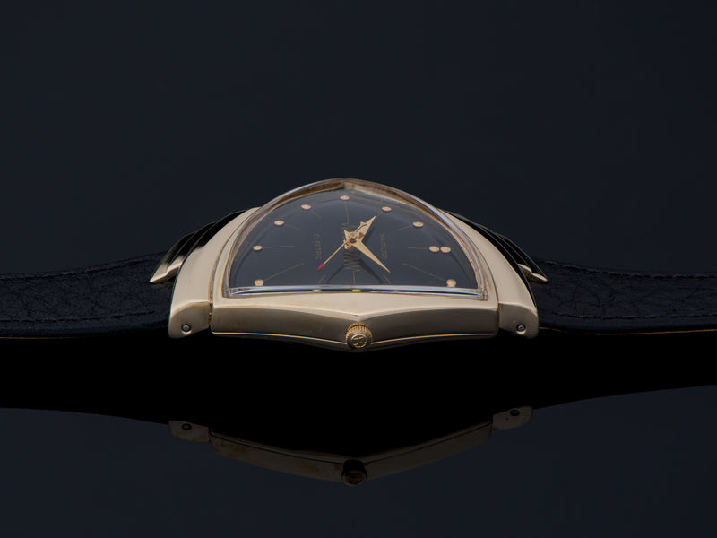 Hamilton Electric Ventura 14K Gold Black Dial Watch