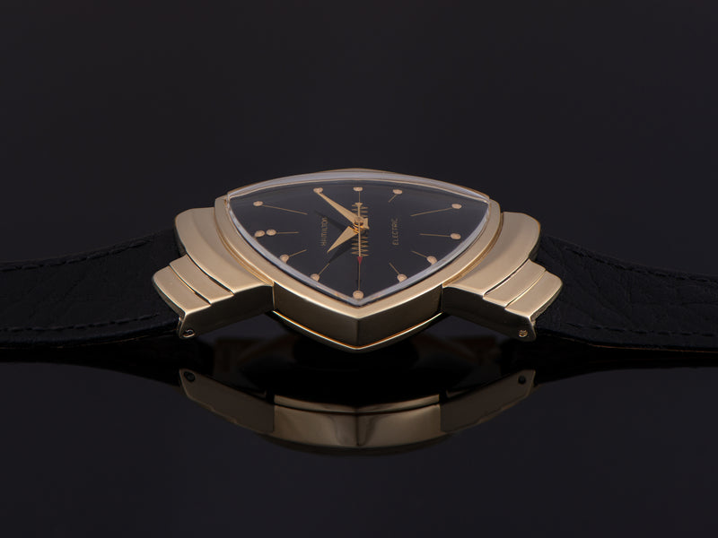 Hamilton Electric Ventura 14K Gold Black Dial Watch