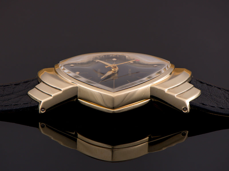 Hamilton Electric Ventura 14K Gold Black Dial Watch