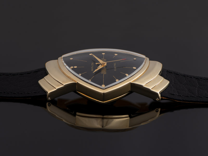 Hamilton Electric Ventura 14K Gold Black Dial Watch