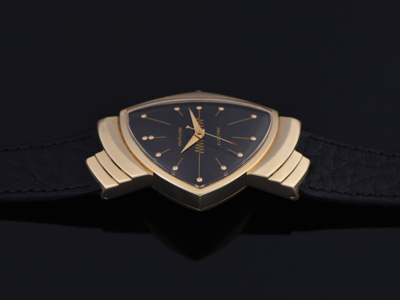 Hamilton Electric Ventura 14K Gold Black Dial Watch