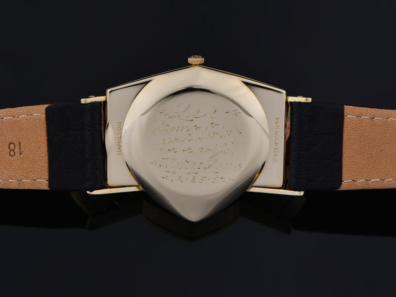 Hamilton Electric Ventura 14K Gold Engraved Watch Case Back