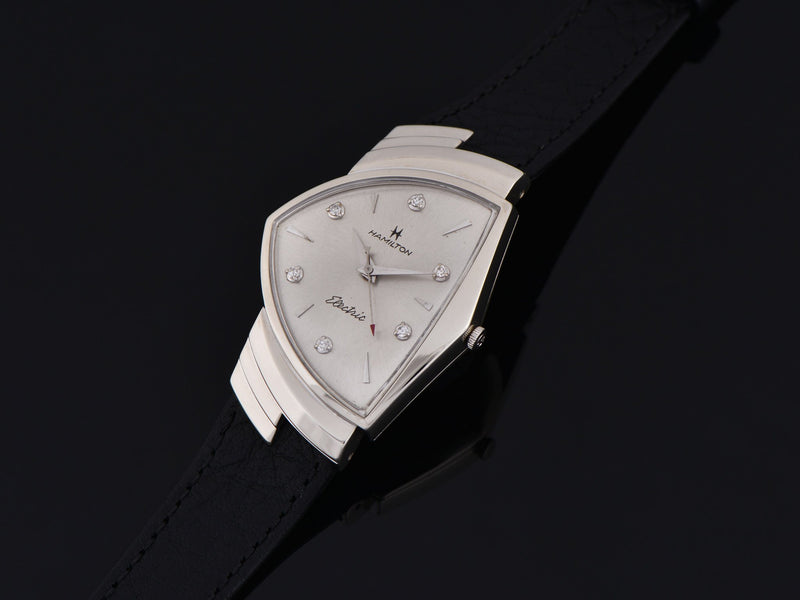 Hamilton Electric Ventura 14K White Gold Diamond Dial Watch