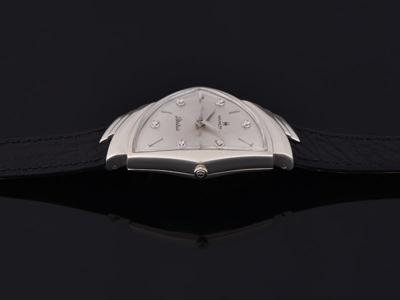 Hamilton Electric Ventura 14K White Gold Diamond Dial Watch