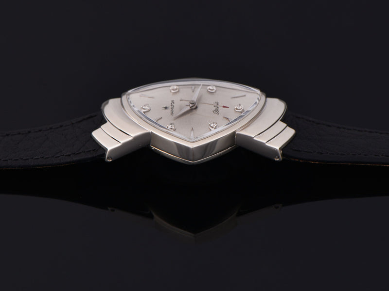 Hamilton Electric Ventura 14K White Gold Diamond Dial Watch