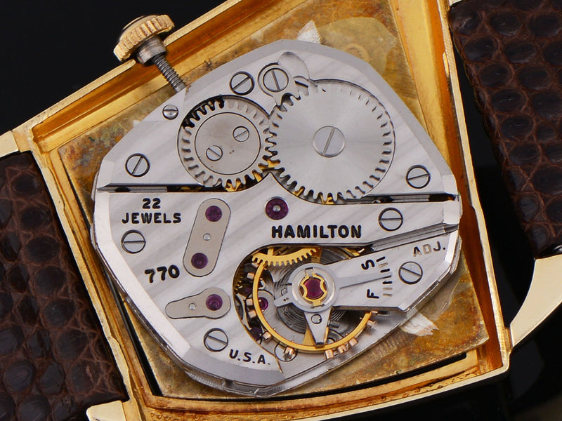 Hamilton Flight I 14K Solid Gold Watch Manual Wind 22 Jewel 770 Movement