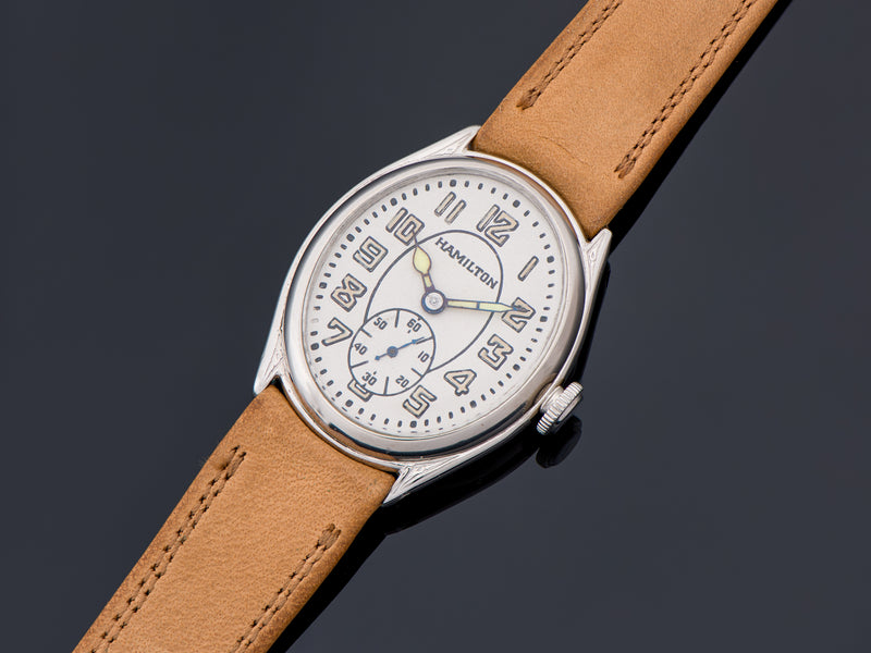 Hamilton Oval White Gold Filled Watch