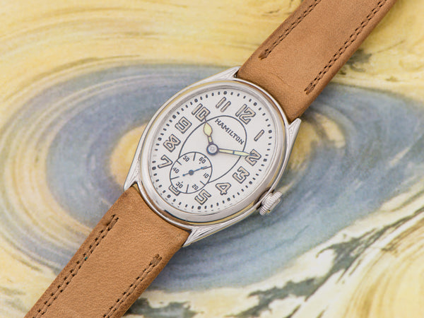 Hamilton Oval White Gold Filled Watch