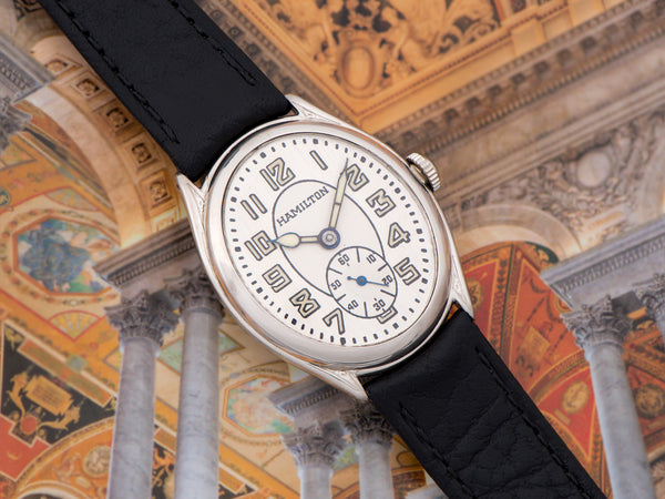 Hamilton Oval White Gold Filled Watch