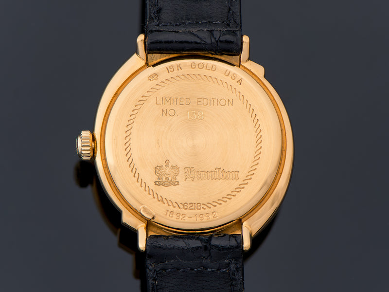 Hamilton Spur 18K Solid Gold Limited Edition Reissue Watch NOS Case Back Numbered 138