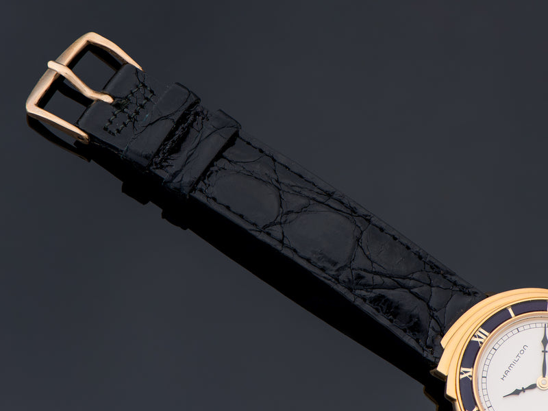 Hamilton Spur 18K Solid Gold Limited Edition Reissue Watch NOS Original Strap