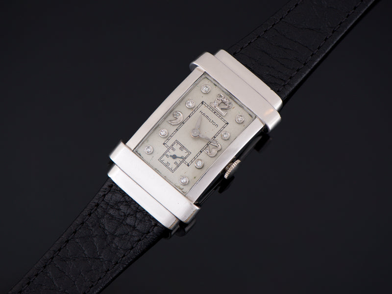 Hamilton Top Hat Private Label Platinum Diamond Dial Watch