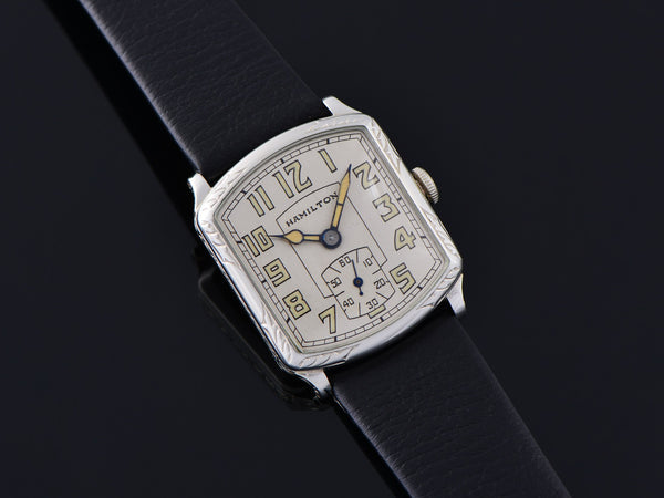 Hamilton Tonneau White Gold Filled Watch
