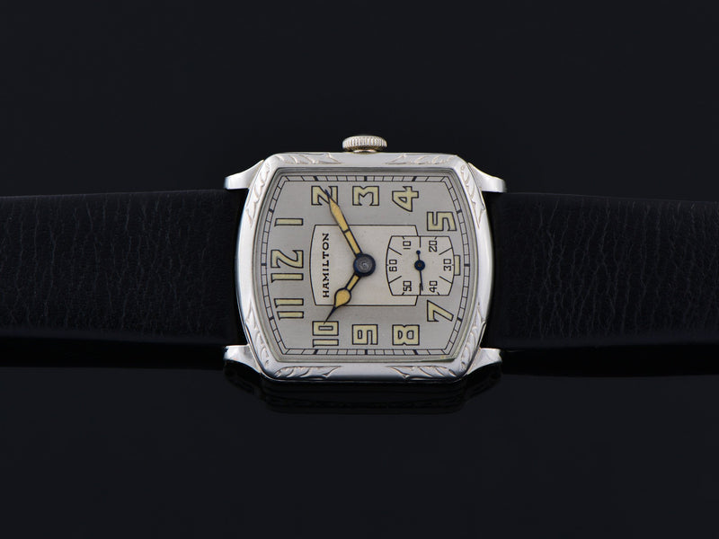 Hamilton Tonneau White Gold Filled Watch