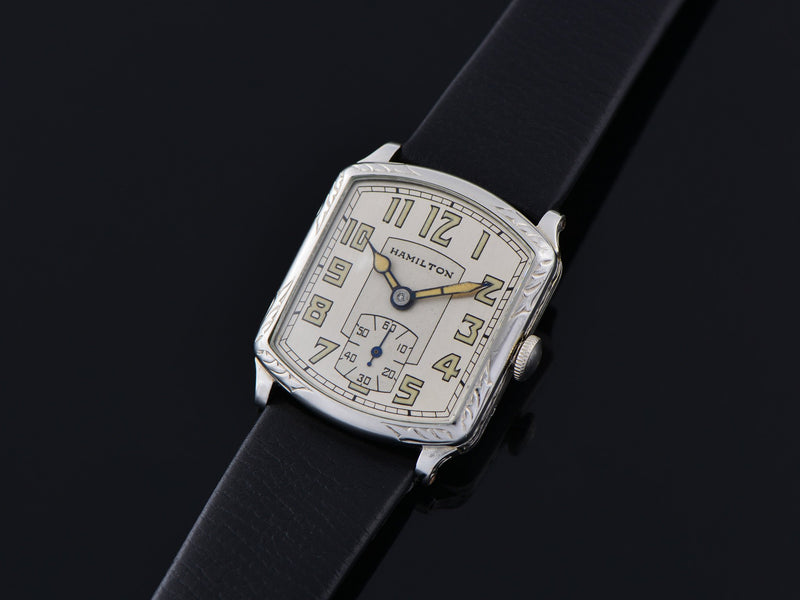 Hamilton Tonneau White Gold Filled Watch