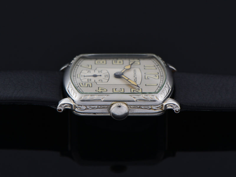 Hamilton Tonneau White Gold Filled Watch
