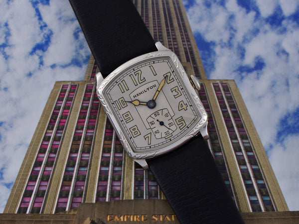 Hamilton Tonneau White Gold Filled Watch