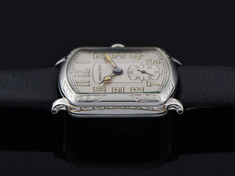 Hamilton Tonneau White Gold Filled Watch