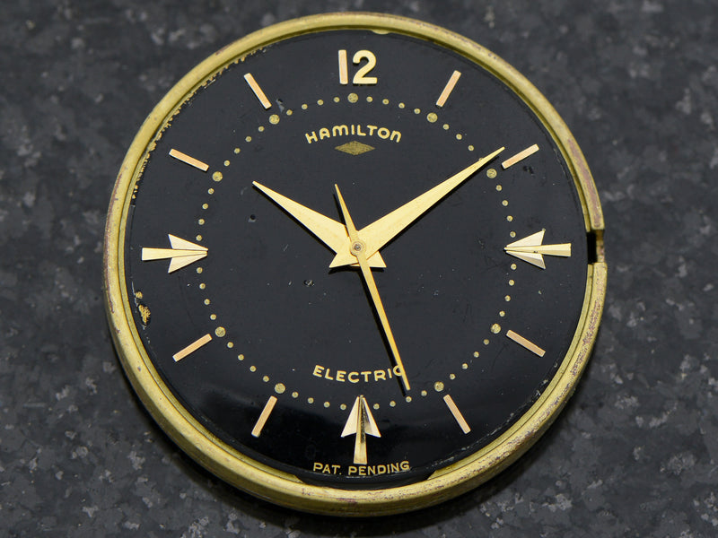 Hamilton Electric 14K Van Horn Black Dial Vintage Watch Original Dial