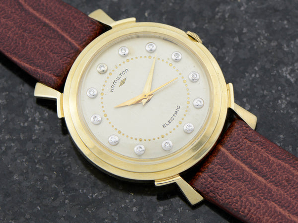 Hamilton Electric 14K Diamond Dial Van Horn Vintage Watch