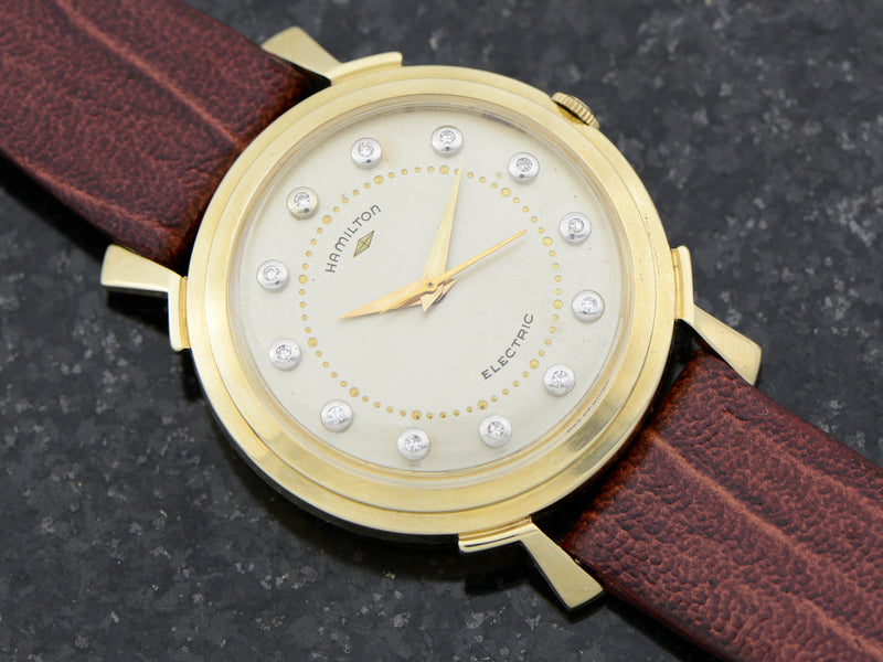 Hamilton Electric 14K Diamond Dial Van Horn Vintage Watch
