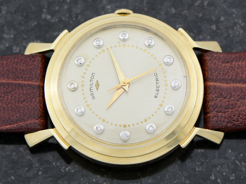 Hamilton Electric 14K Diamond Dial Van Horn Vintage Watch