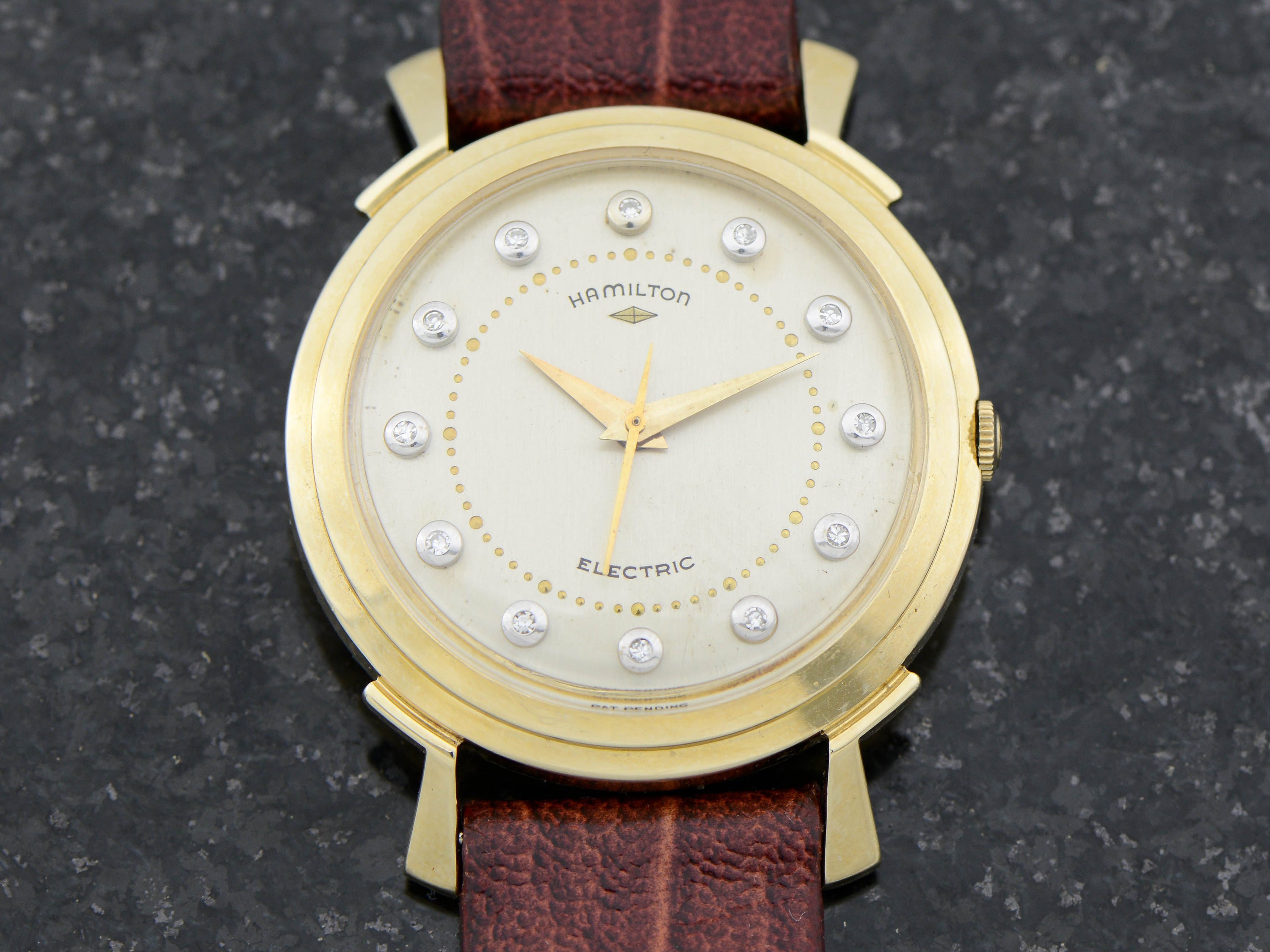 Hamilton Electric 14K Diamond Dial Van Horn