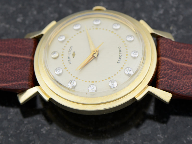 Hamilton Electric 14K Diamond Dial Van Horn Vintage Watch