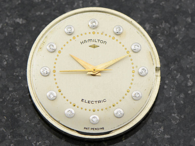 Hamilton Electric 14K Diamond Dial Van Horn Vintage Watch Dial