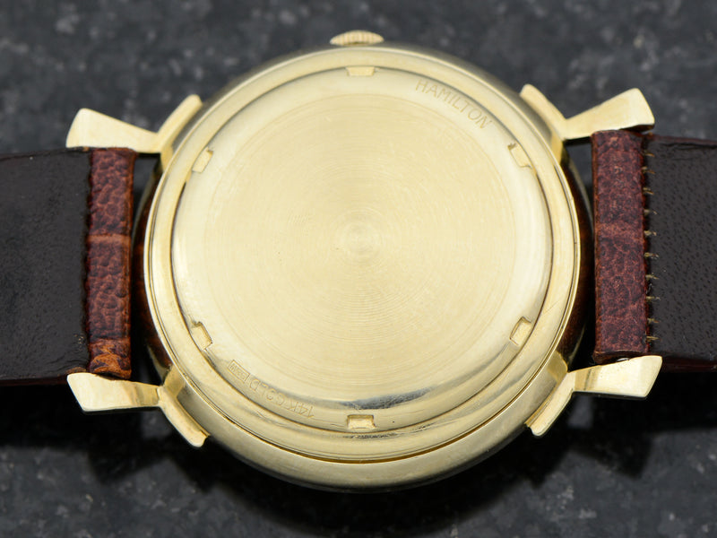Hamilton Electric 14K Diamond Dial Van Horn Vintage Watch Caseback