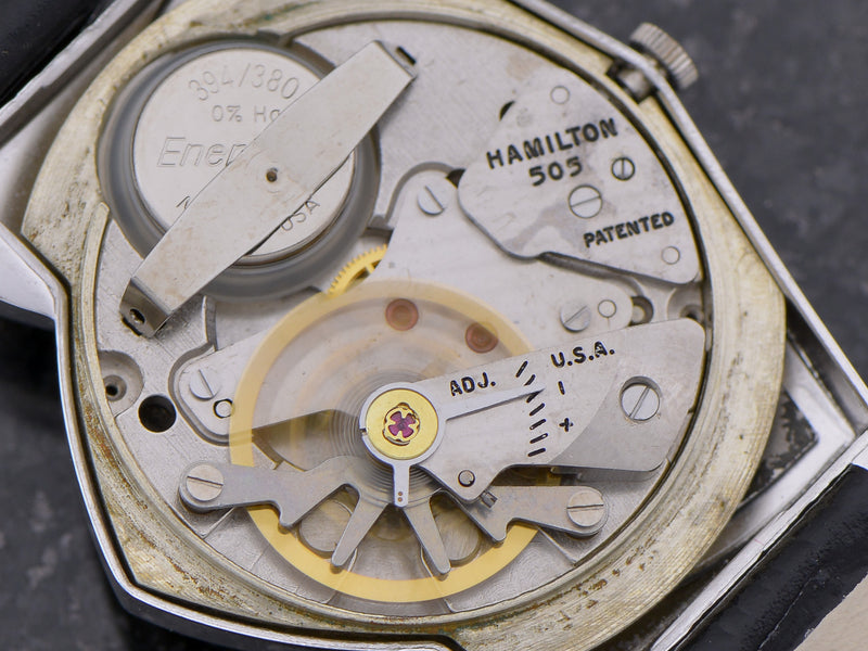 Hamilton Electric Custom Rhodium Black Pacer Ventage Watch 505 movement 