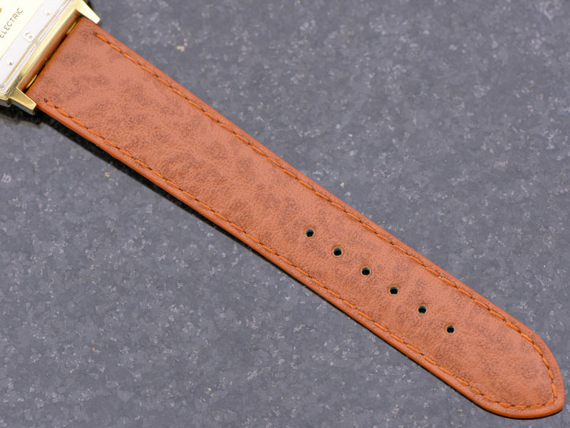 Genuine Leather Buffalo Grain Brown Band with Gold Colored Buckle