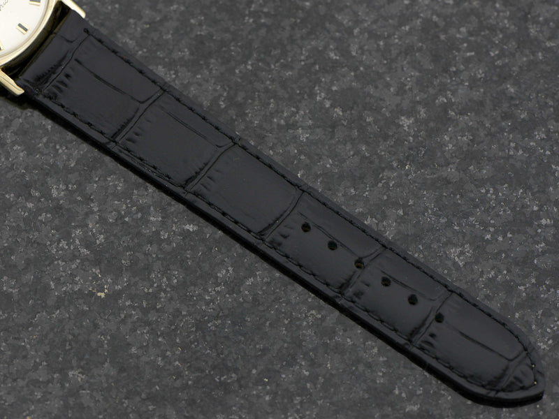 new genuine leather Black Alligator Grain Band with Gold Colored Buckle