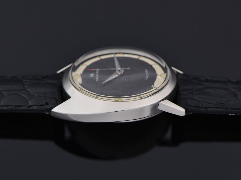 Hamilton Electric Saturn White Gold Filled Original Black Dial Watch
