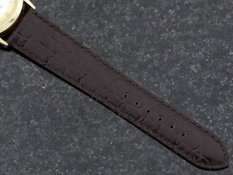 Genuine Leather Lizard Grain Black Band with matching Silver Colored Buckle