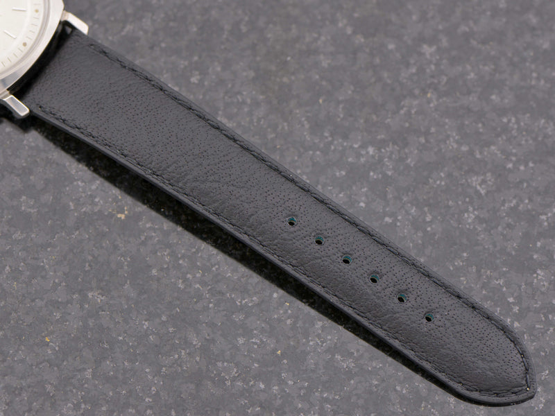  New Genuine Leather Buffalo Grain Black Band with matching Silver Colored Buckle
