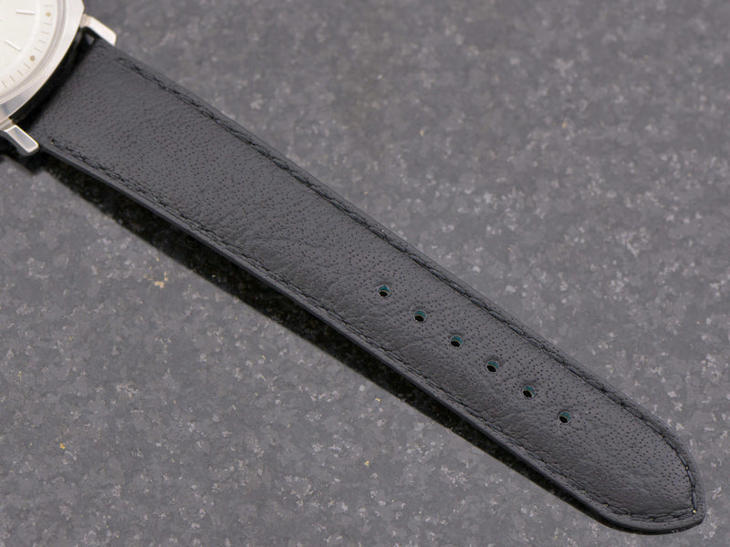  New Genuine Leather Buffalo Grain Black Band with matching Silver Colored Buckle