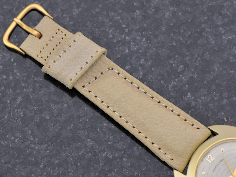 New Old Stock Original Tan Spectra Strap with 14K Hamilton Signed Buckle