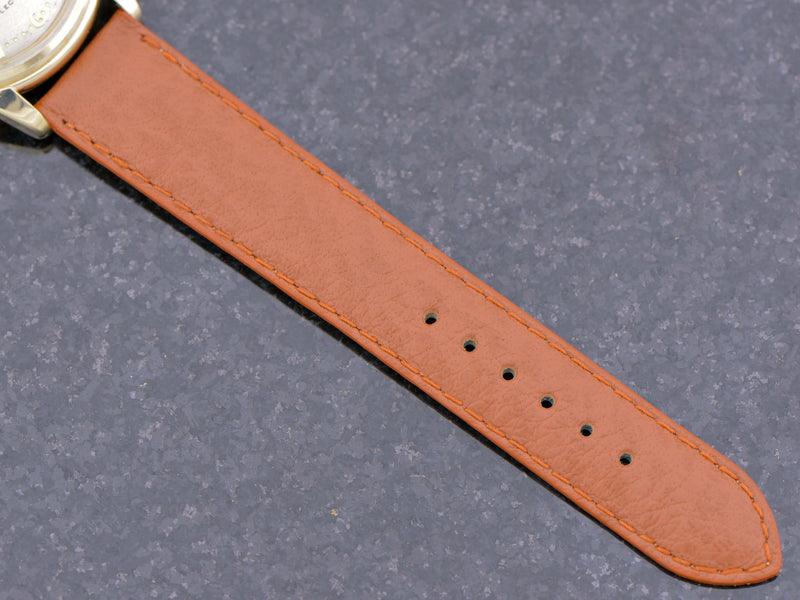 New Genuine Leather Brown Buffalo Grain Band with gold colored buckle