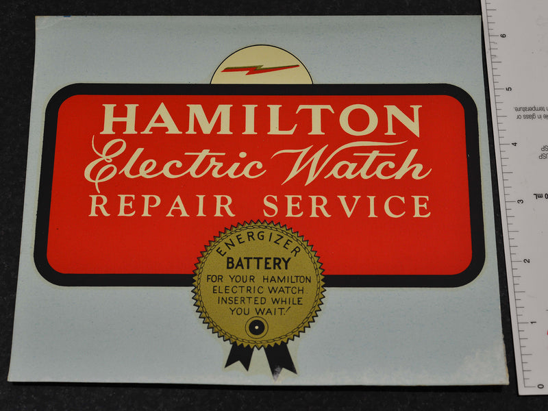 Hamilton Electric Watch Repair Service Decal
