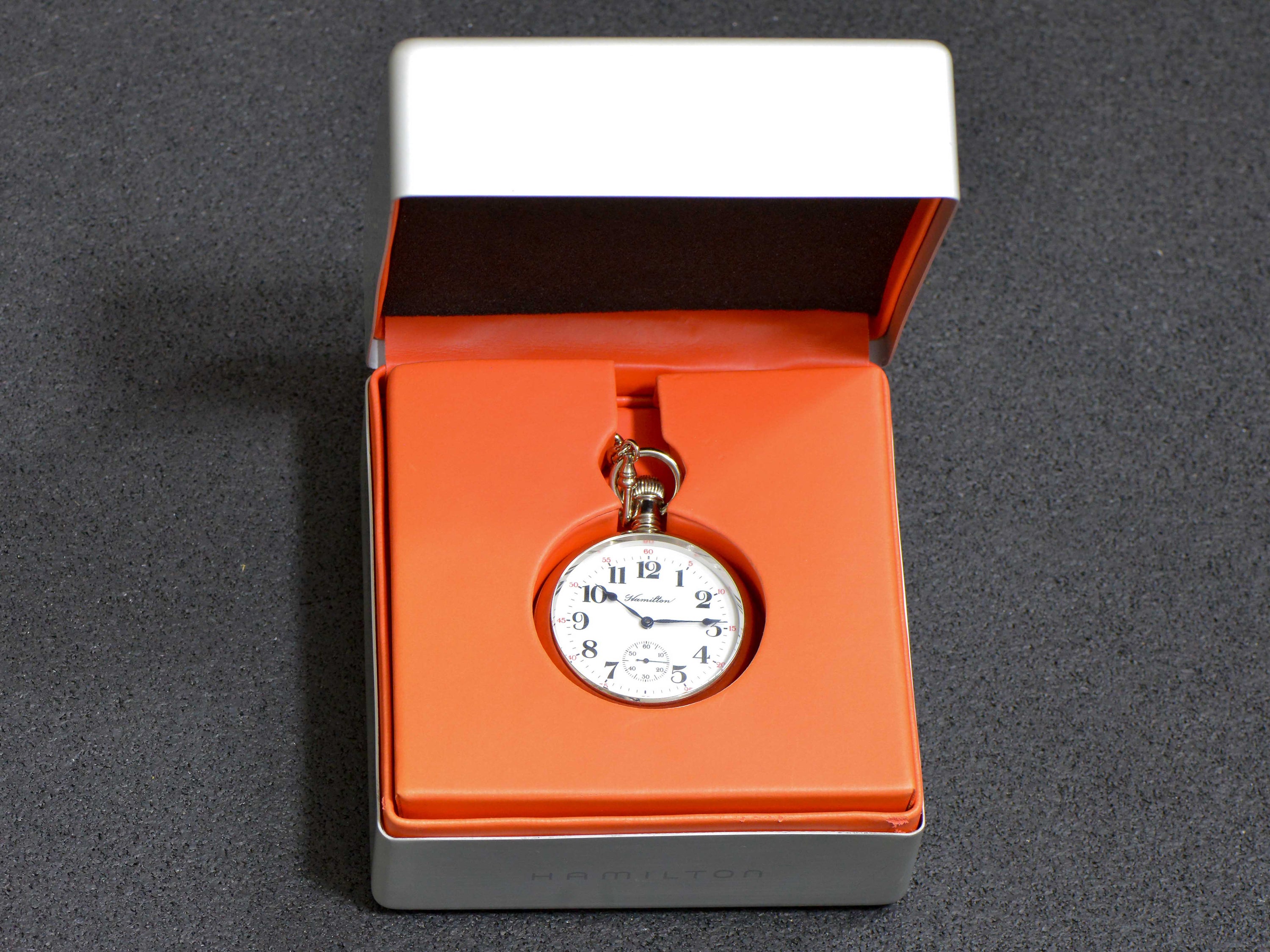 Stainless steel hamilton pocket watch store