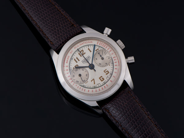 Heuer Pulsations Landeron 51 Stainless Steel Chronograph Watch